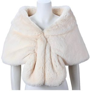 Faux Fur Wrap Cape Shrug Stole Winter Bridal